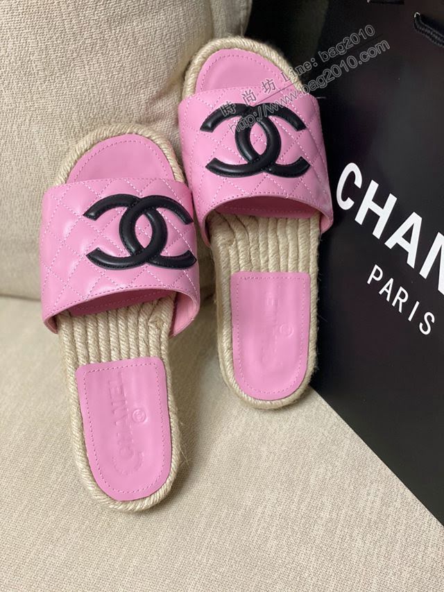 Chanel女鞋 香奈兒電繡拖鞋 2020春夏涼拖鞋系列 Chanel漁夫拖鞋  naq1155